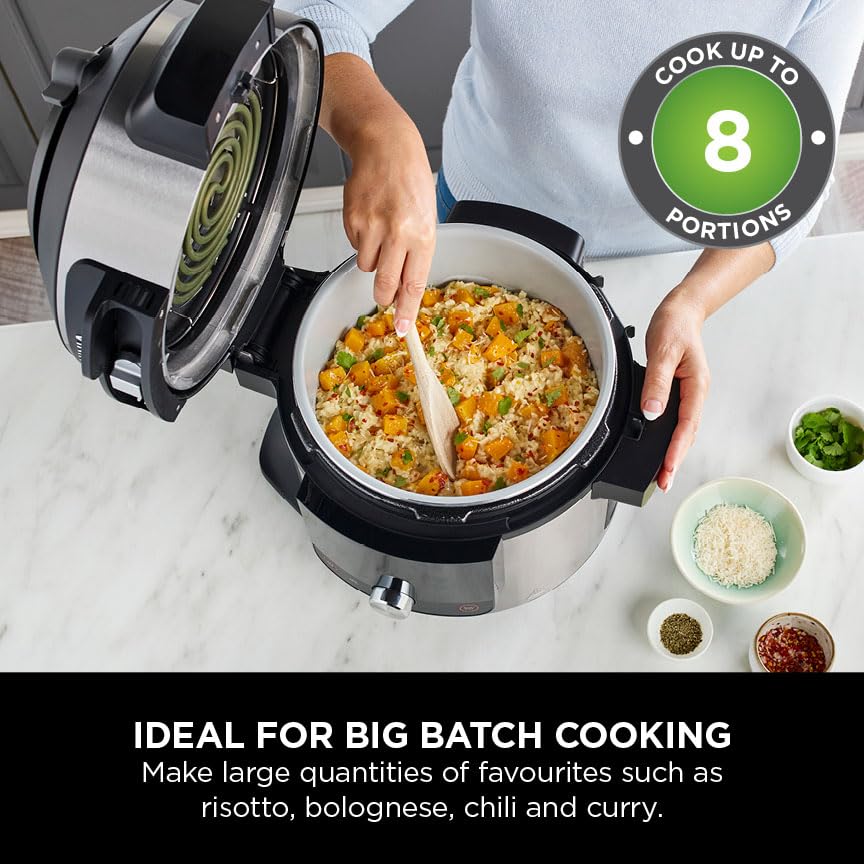 Ninja Foodi MAX 15-in-1 SmartLid Multi-Cooker 7.5L [OL750UK] Smart Cook System, Digital Cooking Probe, Electric Pressure Cooker, Air Fryer