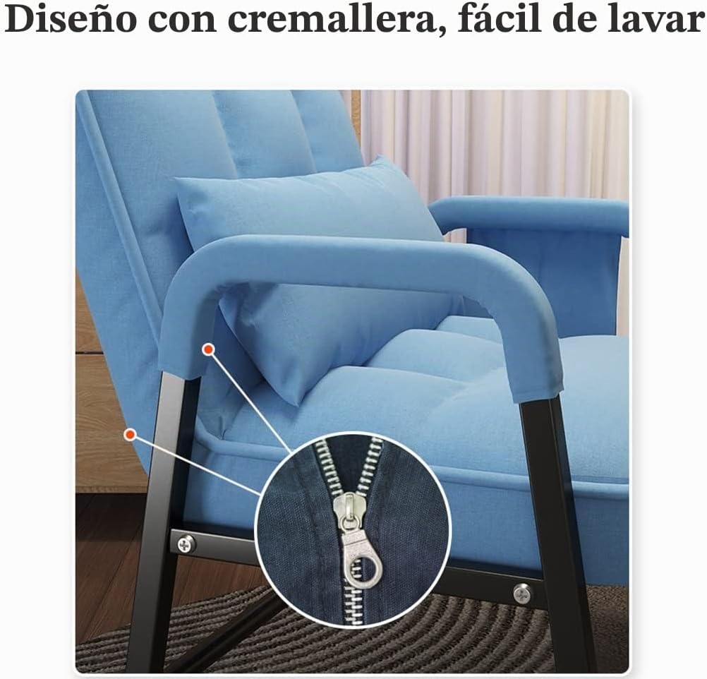 Modern Velvet Reclining Armchair - Tub Chair for Living Room & Dining Steel e Sofa Seating for Adults Ele Home Decor Accent Fur