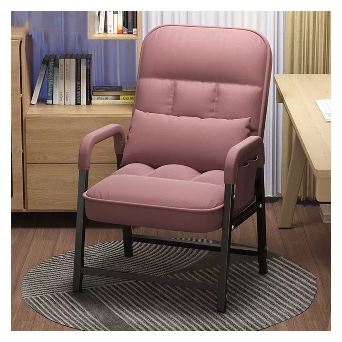 Modern Velvet Reclining Armchair - Tub Chair for Living Room & Dining Steel e Sofa Seating for Adults Ele Home Decor Accent Fur