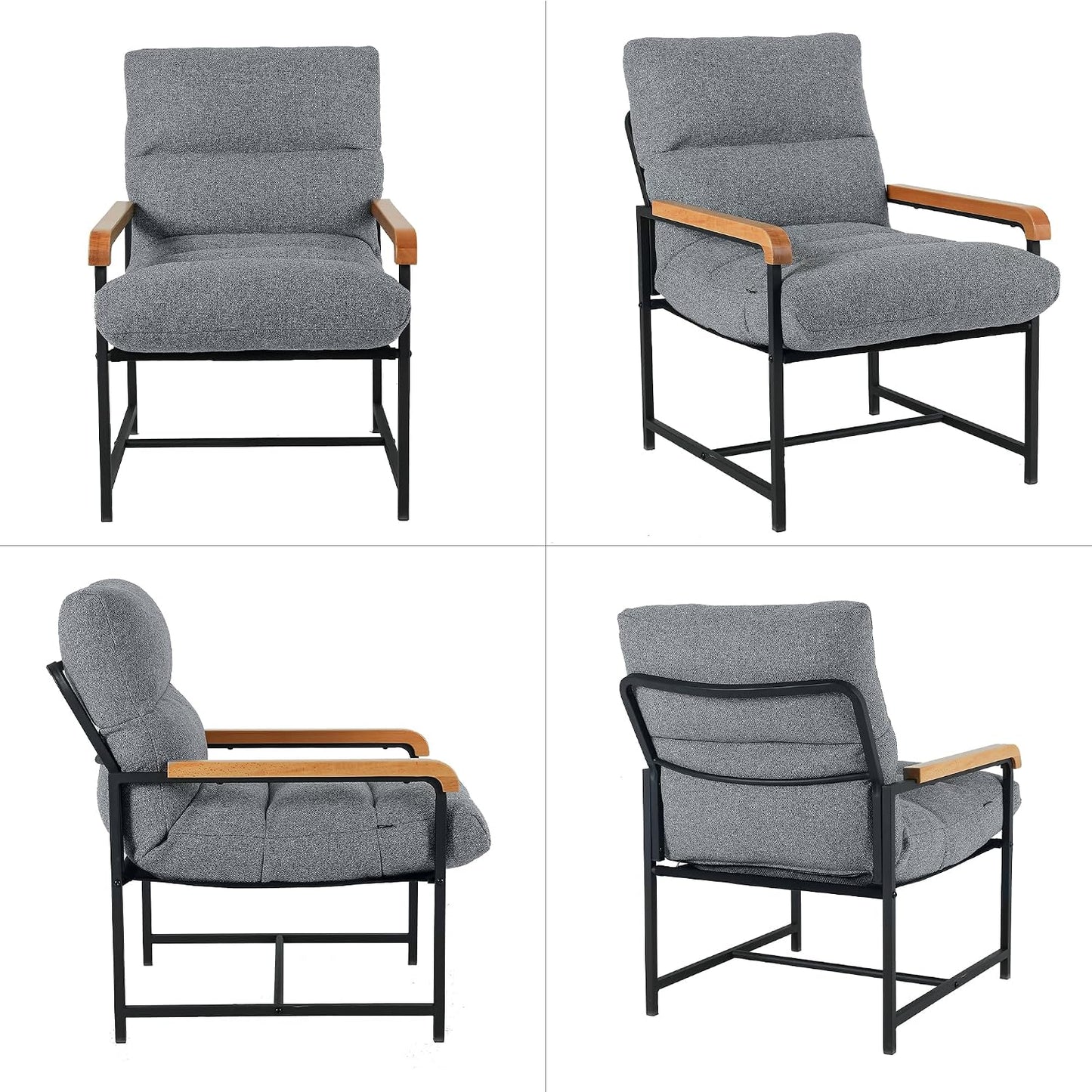 Soft Padded Armchair Cocktail Chair Single Sofa for Bedroom & Office table Upholstered Loun Chair Perfect for Leisure & Relaxat