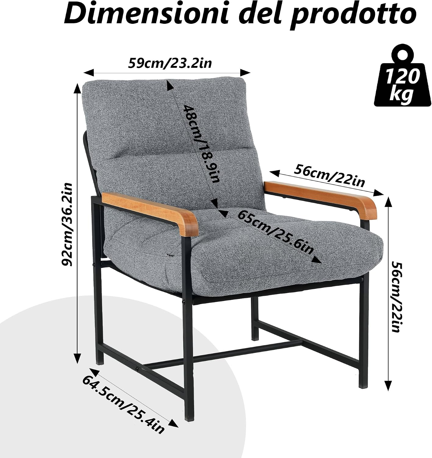 Soft Padded Armchair Cocktail Chair Single Sofa for Bedroom & Office table Upholstered Loun Chair Perfect for Leisure & Relaxat