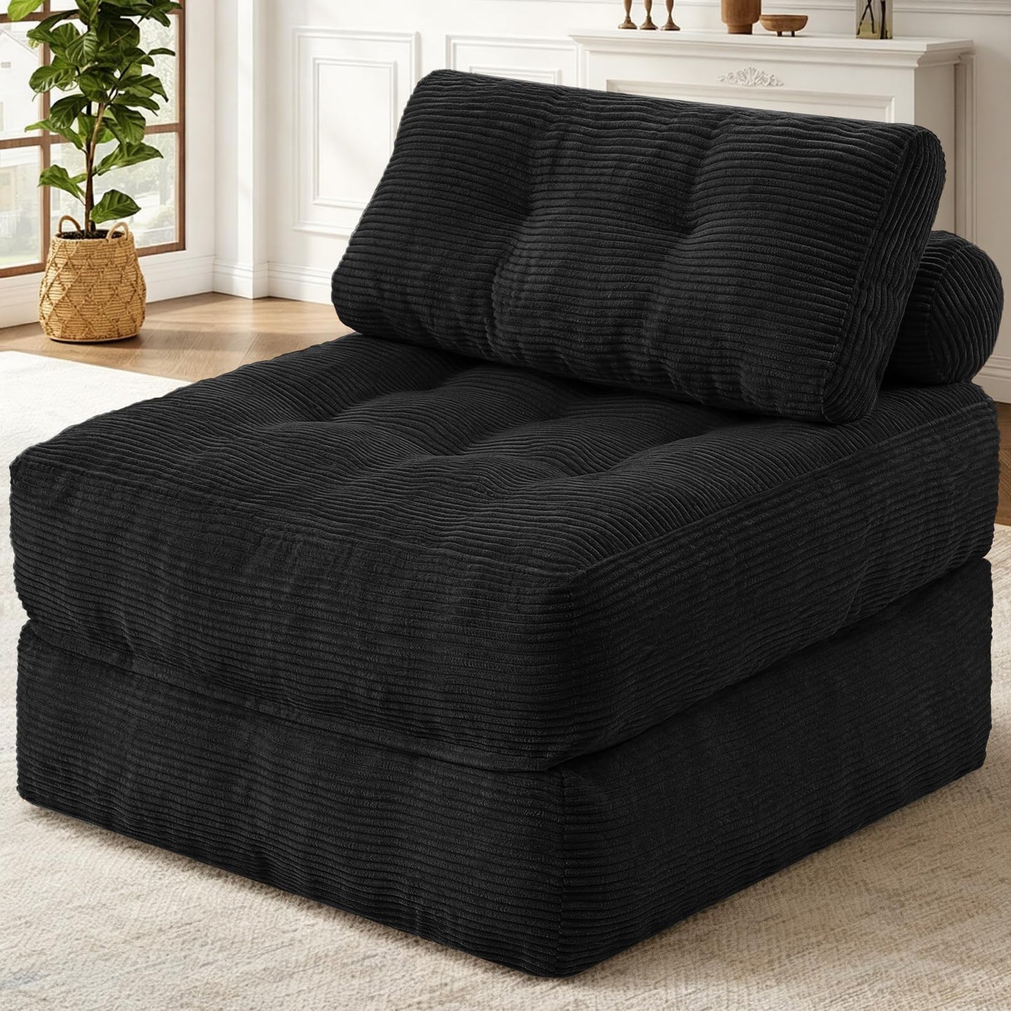 HABUTWAY Folding Sofa Bed,Convertible Sleeper Chair Bed w/2-Pillow & Handle