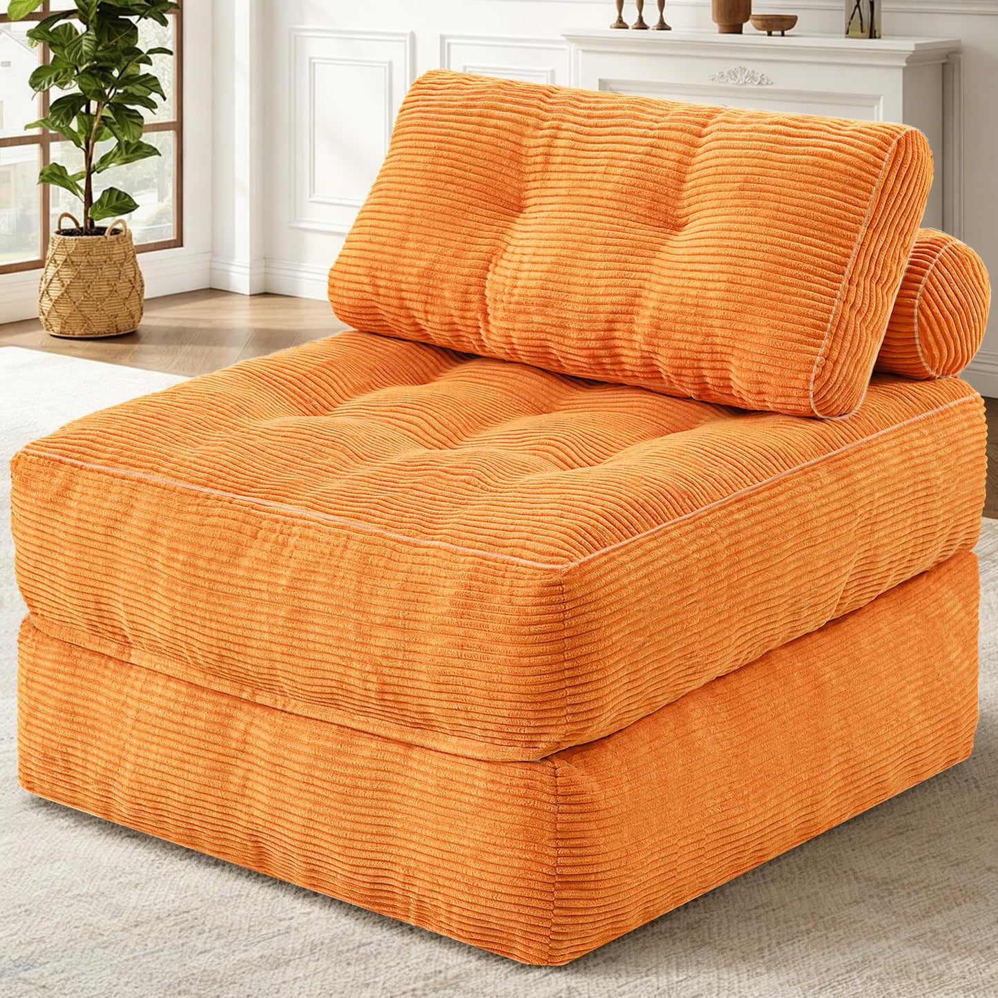 HABUTWAY Folding Sofa Bed,Convertible Sleeper Chair Bed w/2-Pillow & Handle
