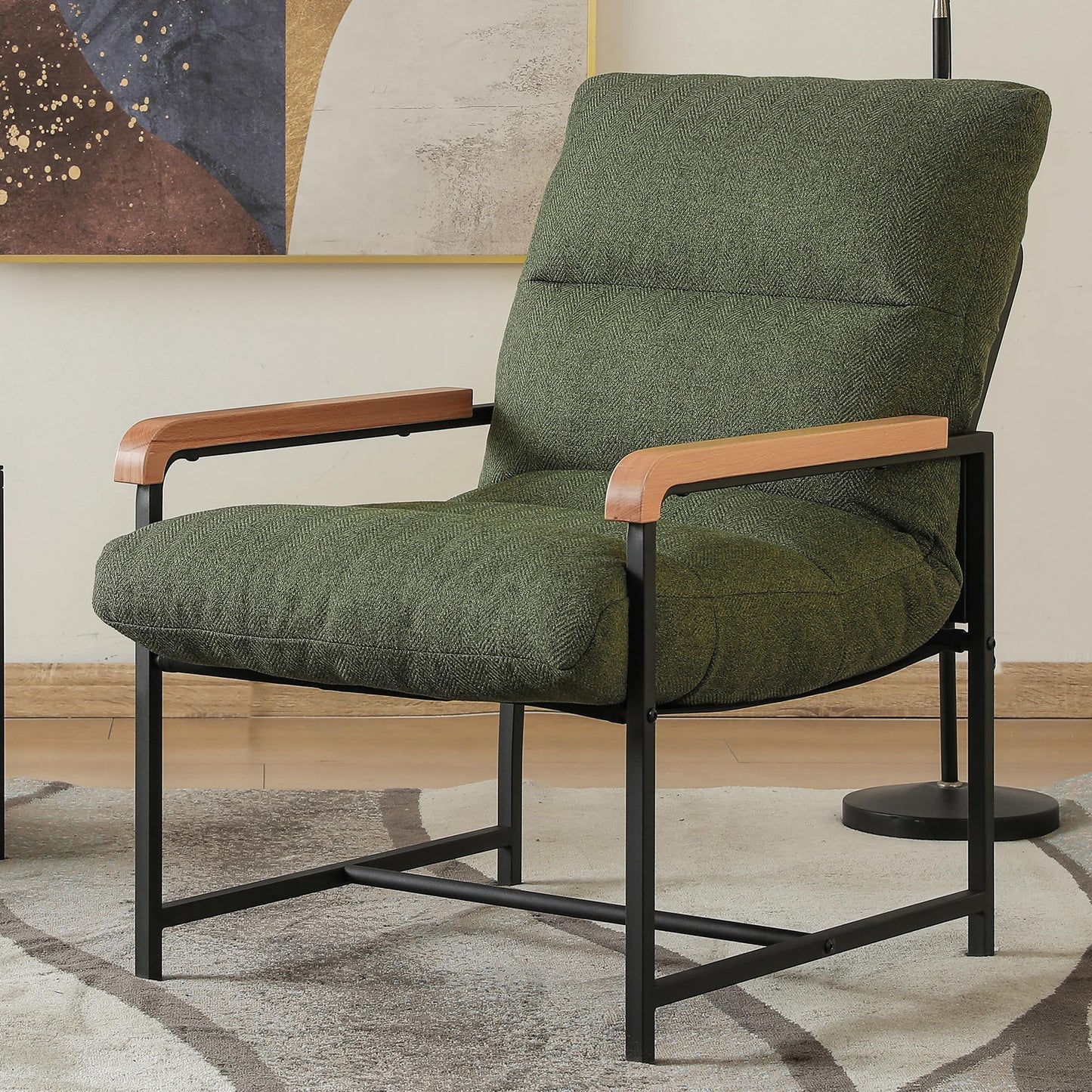 Soft Padded Armchair Cocktail Chair Single Sofa for Bedroom & Office table Upholstered Loun Chair Perfect for Leisure & Relaxat