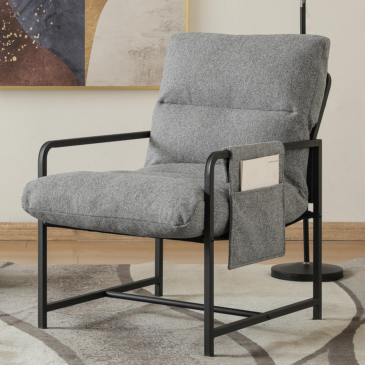 Soft Padded Armchair Cocktail Chair Single Sofa for Bedroom & Office table Upholstered Loun Chair Perfect for Leisure & Relaxat