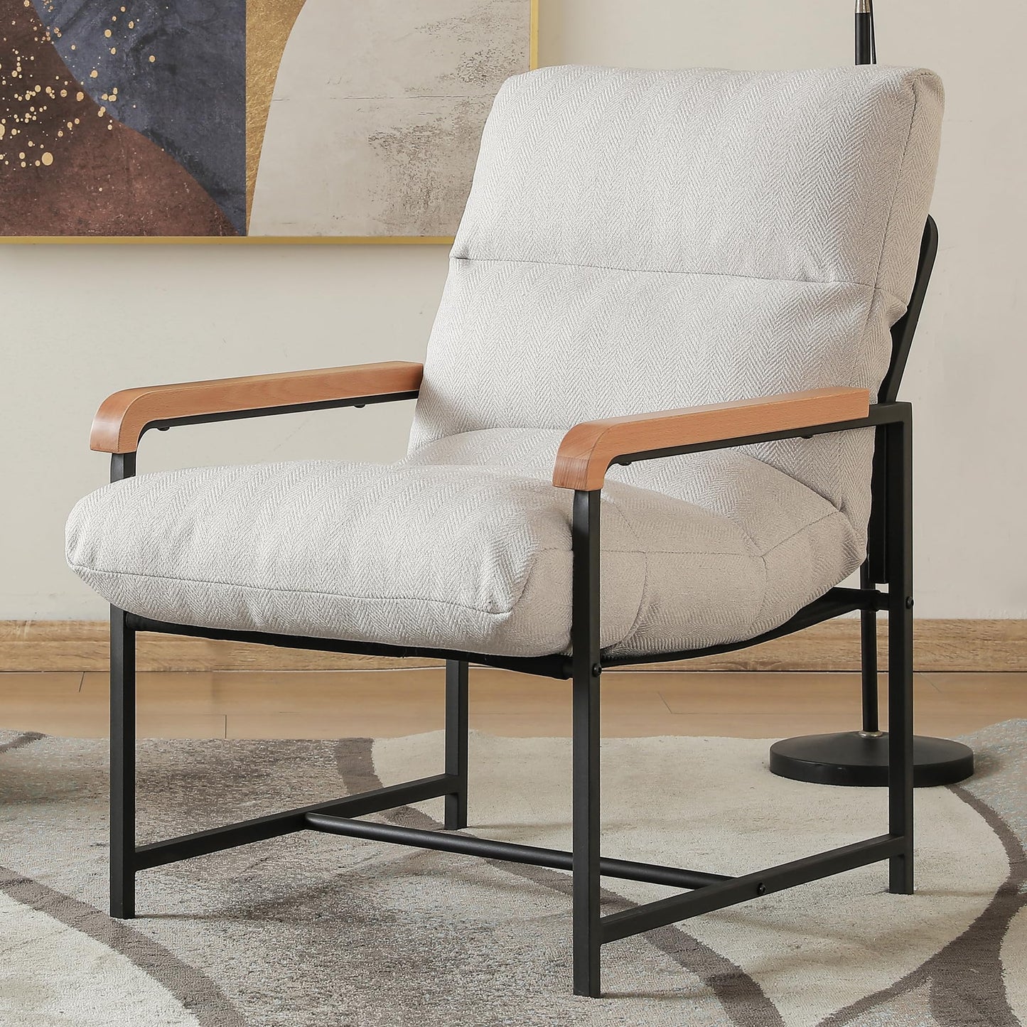 Soft Padded Armchair Cocktail Chair Single Sofa for Bedroom & Office table Upholstered Loun Chair Perfect for Leisure & Relaxat