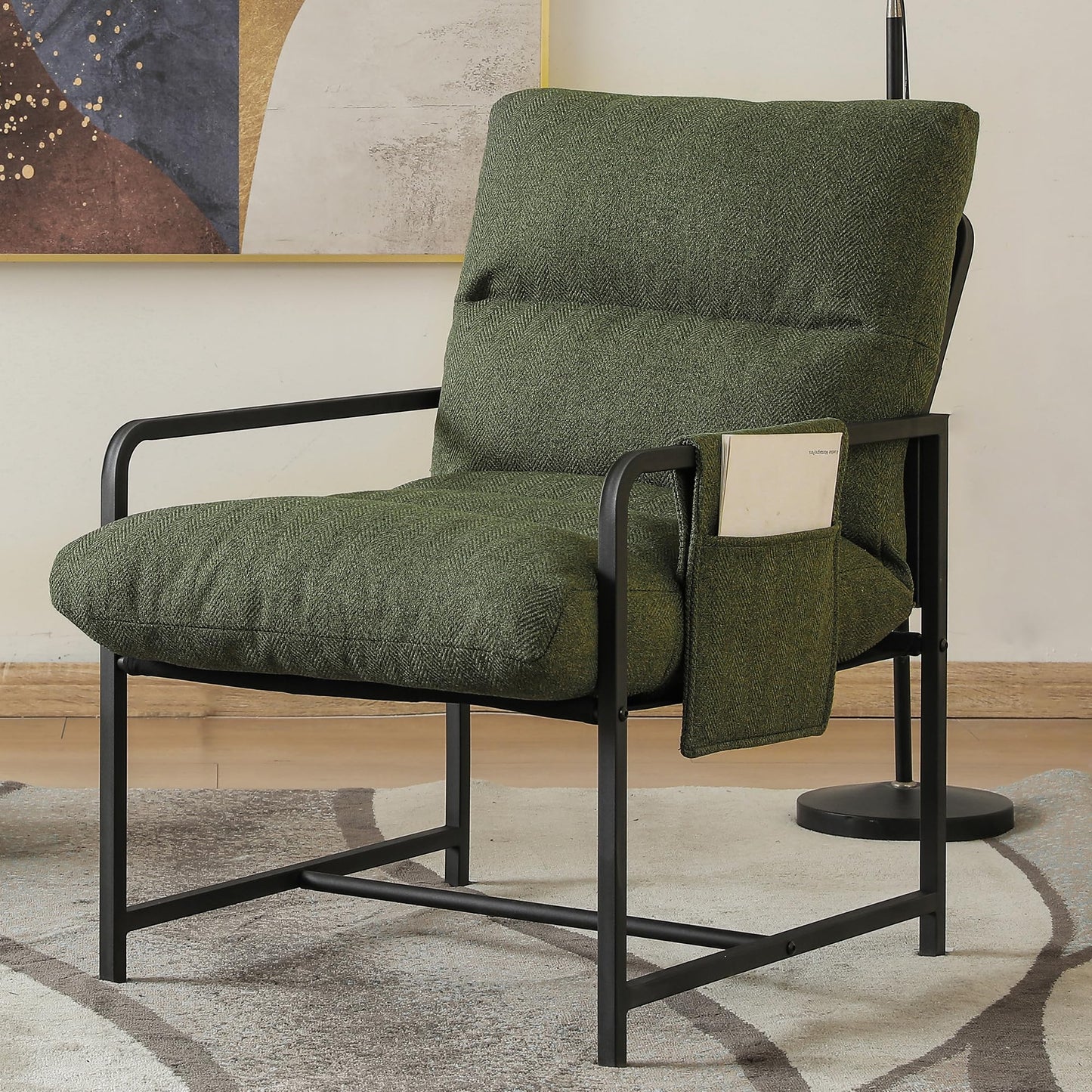 Soft Padded Armchair Cocktail Chair Single Sofa for Bedroom & Office table Upholstered Loun Chair Perfect for Leisure & Relaxat