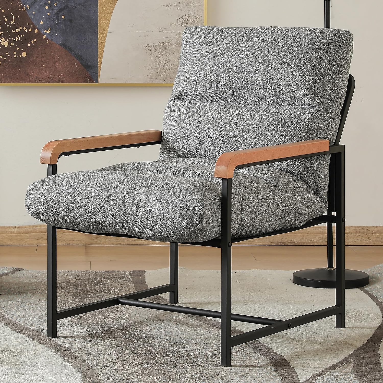 Soft Padded Armchair Cocktail Chair Single Sofa for Bedroom & Office table Upholstered Loun Chair Perfect for Leisure & Relaxat