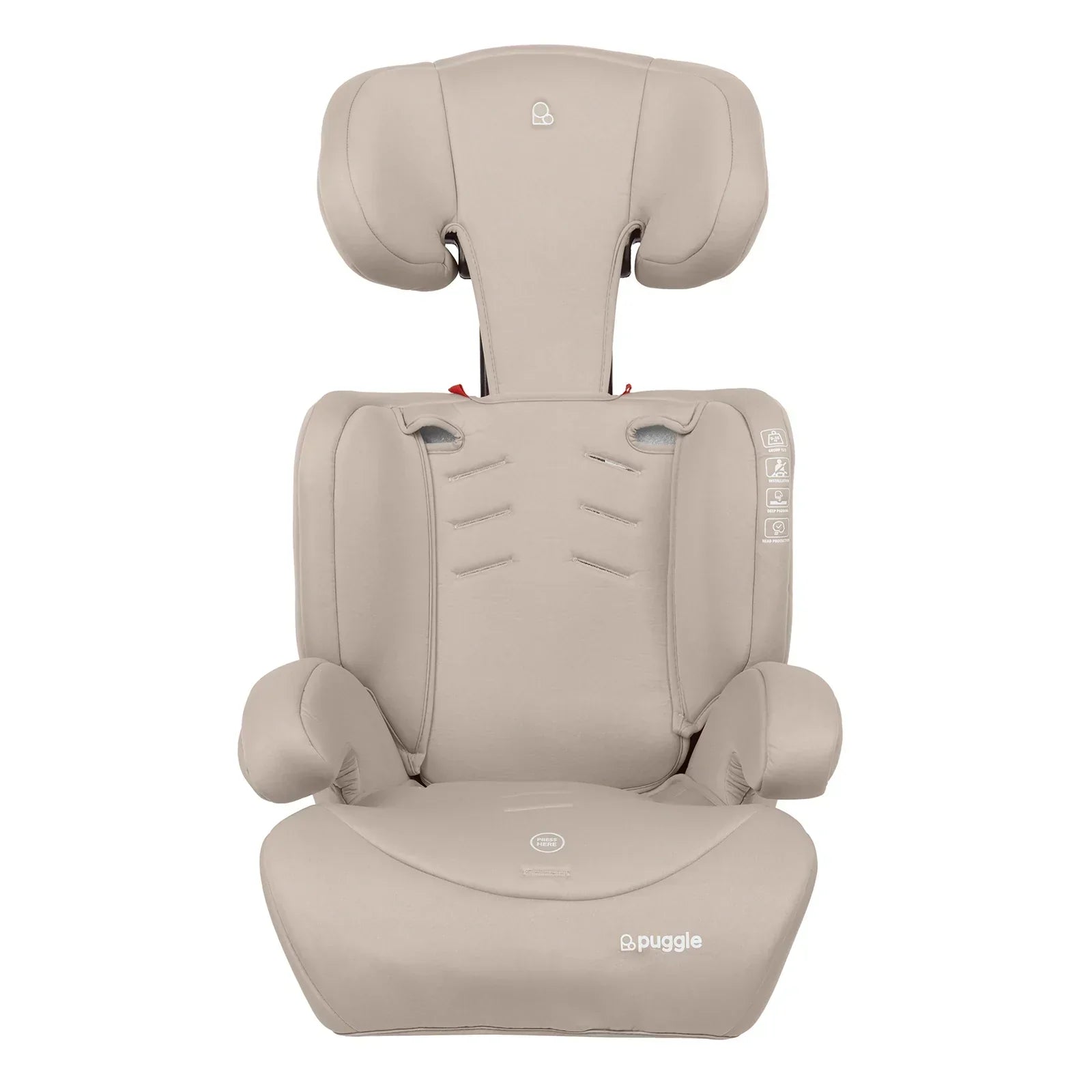 Puggle Maxi Gro Comfort Group 1/2/3 Eco Car Seat Booster Seat - Cashmere (9 Months-12 Years) by Puggle